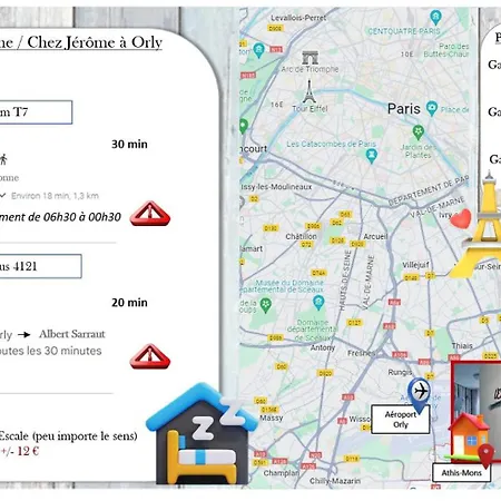 Bed & Breakfast L'Escale-Chambre-Orly-T7-Rer C&D *